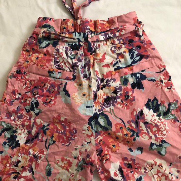 Zara Wide Leg Pink Floral Pant-M - Picture 2 of 4